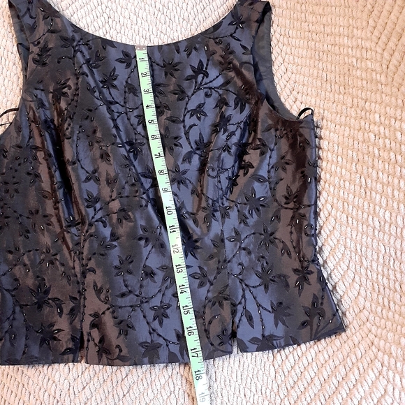 J S COLLECTION PETITE 3 PIECE SKIRT SUIT WOMEN BEADED DARK GRAY EXTRA LONG SKIRT - Picture 8 of 16